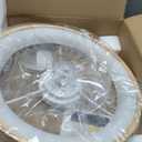 24'' Ceiling Fan with Light Fandelier Flush Mount Low Profile Wood Ceiling Fan with Dimmable LED Light 3 Color 6 Speeds