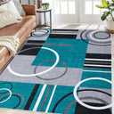 GlowSol Washable Rugs 9x12 Area Rug Living Room Rug Geometric Rug Modern Abstract Rugs for Bedroom Aesthetic Low Pile Soft Modern Rug for Dining Room Rug Non Slip Floor Carpet for Farmhouse 9x12 Green