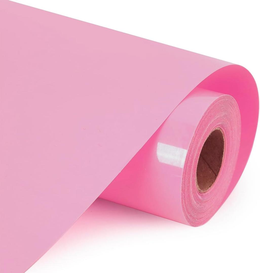 HTVVETUR HTV Vinyl Rolls Heat Transfer Vinyl - 12" x 9ft White HTV Vinyl for Shirts, Iron on Vinyl for Cameo - Easy to Cut & Weed for Heat Vinyl Design (10 K13 Pink-9ft)