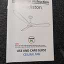 60'' Outdoor Ceiling Fans without Light,3 Solid Wood Blades with DC Silent and Large Airflow,Modern Ceiling Fan for Bedroom,Living Room,Porch (Dark Walnut)