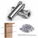 Muzata 50PCS Stainless Steel T316 Protective Sleeves Cable Railing Kit Hardware Cable Railing Protector Sleeve for 1/8" Wire Rope Wood Posts CR13