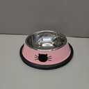 2Pcs Cat Bowls Non-Slip Stainless Steel Small Cat Food Bowls Unbreakable Thicken Cat Feeder 7 Oz Cat Dishes Suitable for Indoor Small Pets Removable Rubber Base Easily Clean Lovely Color (Black)