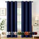 MIULEE Blackout Curtains for Bedroom Living Room 2 Panels, Thermal Insulated Room Darkening Drapes Grommet Noise Reducing Light Blocking Window Treatments 84 Inches Long 40x84 Inch Navy Blue