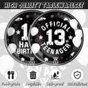 40Pcs 13th Birthday Party Decorations Plates Disposable Tableware Include Plates and Napkins For 20 Guests 13th Birthday Decorations for Boys Girls (White and Black 7)