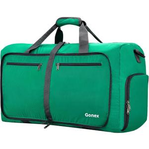 Gonex 60L Packable Travel Duffle Bag for Boarding Airline, Lightweight Foldable Gym Duffle Water Repellent & Tear Resistant Mint Green