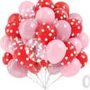 60pcs Strawberry Balloons with Clear Pearl Pink and Red Balloons for Strawberry Themed Baby Shower Birthday Party Decorations