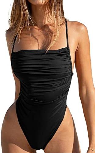 Mulisky Women Sexy One Piece Swimsuits Tummy Control High Waisted Bathing Suit Size XL