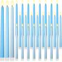 Macarrie 24 Packs Flameless Taper Candles Battery Operated Fake 11 Inch Long Candlelight LED Flameless Candlesticks Flickering Tapered for Spring Summer Wedding(Mixed Blue)