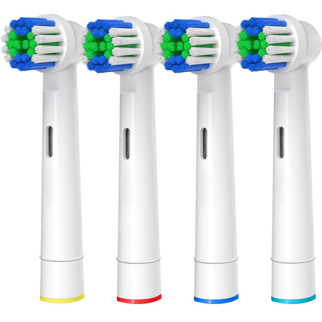 Replacement Toothbrush Heads Compatible with Oral-B Braun, 4 Pcs Professional Electric Toothbrush Heads Brush Heads for Oral B Replacement Heads Refill Pro 500/1000/1500/3000/3757/5000/7000/7500/8000
