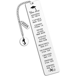 2026 Graduation Gifts for Her Initial Christian Bookmark Gifts Class of 2026 Graduation Bookmarks for College Middle High School Inspirational Gift Ideas Christian Gift