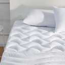SLEEP ZONE Cooling Mattress Topper California King, Premium Zoned Cool Mattress Pad Cover, Padded Mattress Protector Breathable Washable, Deep Pocket 8-21" (White, Cal King)
