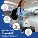 jiaao Travel Pillow Memory Foam Neck Support, Advanced Memory Foam Neck Pillow for Airplanes, Cars & Trains with Eye Mask, Earplugs & Storage Bag