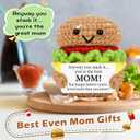3 x Mini Birthday Gifts for Mom from Daughter Son Handmade Crochet Burger | Fall Gift for Mother New Mommy Wife Bonus Step Moms Mother In Law Funny Mothers Day Thank You Ideas Best Ever Mom Gifts
