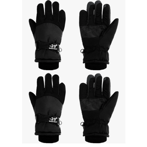 SATINIOR 2 Pairs Kids Waterproof Winter Snow Gloves Ski Gloves for Boy Girl Outdoor Warm Thickening Snowboar 8-12Y
