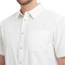 M MAELREG Mens Hawaiian Shirts Short Sleeve Button Down Tropical Beach Floral Solid Print Summer Vacation Mens Casual Shirts (White, XL)