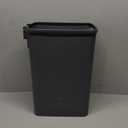 Rectangular Kitchen Step Trash Can with Soft-Close Lid, Gray Plastic Slim with Foot Pedal  Waste Baskets with Lids 4 Gallons, Step-On for Bathroom, Small Trash Can with Lids