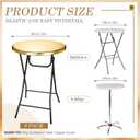 6 Pcs Gold Cocktail Table Topper Cap Stretch Fitted Table Top Cover, 32 Inch