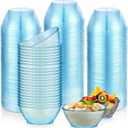Yungyan 200 Pack Disposable Clear Plastic Bowls for Christmas Party 6oz Hard Plastic Salsa Dessert Ice Cream Candy Fruit Small Glitter Bowls for Wedding Baby Shower Birthday Supplies(Blue)