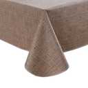 LIBERECOO Vinyl Tablecloth with Flannel Backing, Flaxen, Waterproof, Stain-Resistant, Easy-Clean Table Cover for Dining, Kitchen, and Outdoor Use, 60" x 102" Rectangle