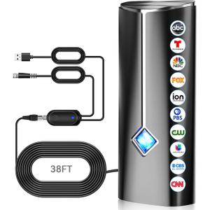 Long Range Digital TV Antenna for Smart TV Indoor Outdoor for Local Channels with Amplifier,