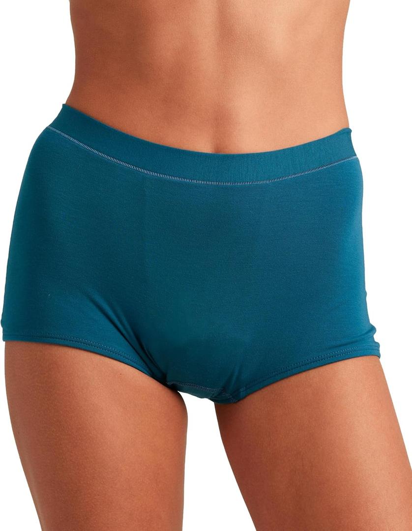 saalt Comfort Modal Boyshort Period Underwear - Heavy Absorbency - Comfortable, Thin, and Keeps You Dry from All Leaks (Small, Deep Marine)