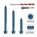 1/4" x 2-3/4" Concrete Screws, 50 PCS Blue Hex Washer Head Concrete Screws Anchor Kit with Drill Bit and Hex Bit Socket, for Masonry, Cement, Block, Brick or Stucco