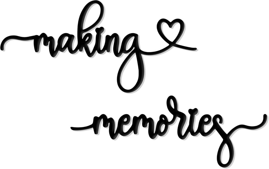 Rajukit Family Wall Decor - Making Memories Sign, Rustic Metal Cutout Art for Home, Gift for Any Occasion