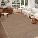 Neutral Indoor Outdoor Small Easy Jute Rug 3x5 Modern Washable Bedroom Rug Non Slip Outdoor Patio Throw Carpet Entryway Easy Jute Rugs for Porch Kitchen Living Room Backyard, Brown