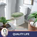 Luxury Soft Microfiber Toilet Lid Cover Machine Washable Solid Toilet Seat Cover 17.5" x 15" Adjustable Rubber Backing Fits Most 16-17.5" L x 14-16" W Round Oblong and Elongated Toilet Seat