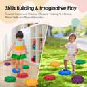 Stepping Stones for Kids - 6Pcs Non-Slip Balance Stepping Stones, Promote Toddler Gross Motor Skills & Coordination, Obstacle Course Toys for Indoor & Outdoor Play, Ideal Gifts for Toddlers
