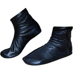 Shanan Men Women Unisex Real Black Sheep skin Leather Socks with Fleece Lined Sizes 6 to 11 (Black)
