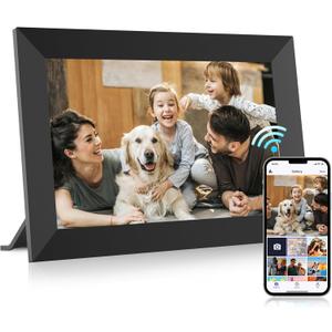Uhale Digital Picture Frame 32GB Storage 10.1 Inch WiFi Electronic Photo Frames SD Card Slot IPS Touch Screen HD Display Auto Rotate Slideshow Share Videos Photos Instantly Send Wishes Remotely (Black-1 Pack)