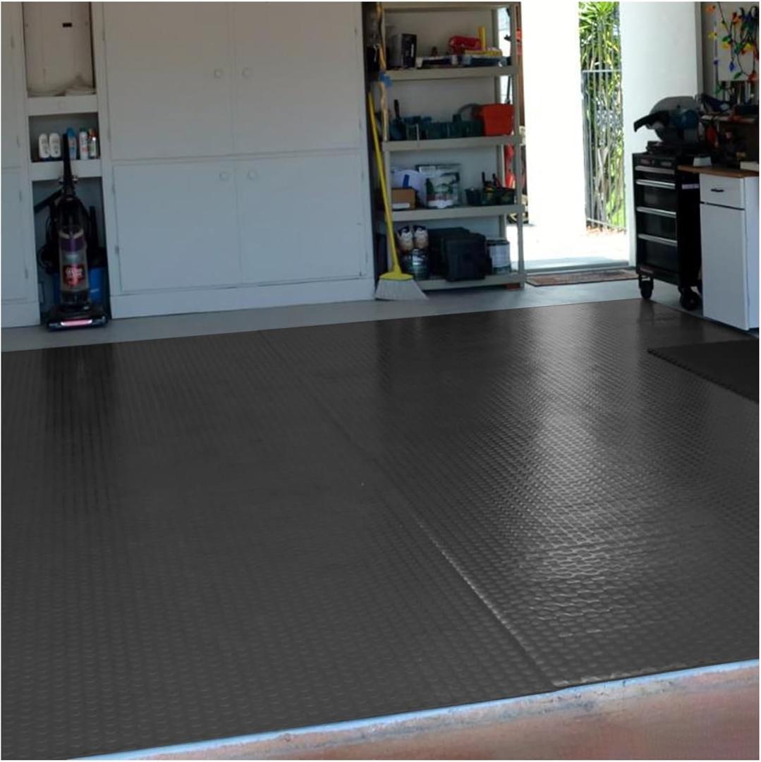 2ft 3ft 4ft 5ft 6ft 10ft 13ft 16.4ft 20ft 25ft 30ft 33ft Extra Large Rubber Floor Mats for Garage Floor - Black Non-Slip Rubber Flooring Matting Roll for Shed/Car/Home Gym/Kitchen/Trucks(Size:0.9X1m/3