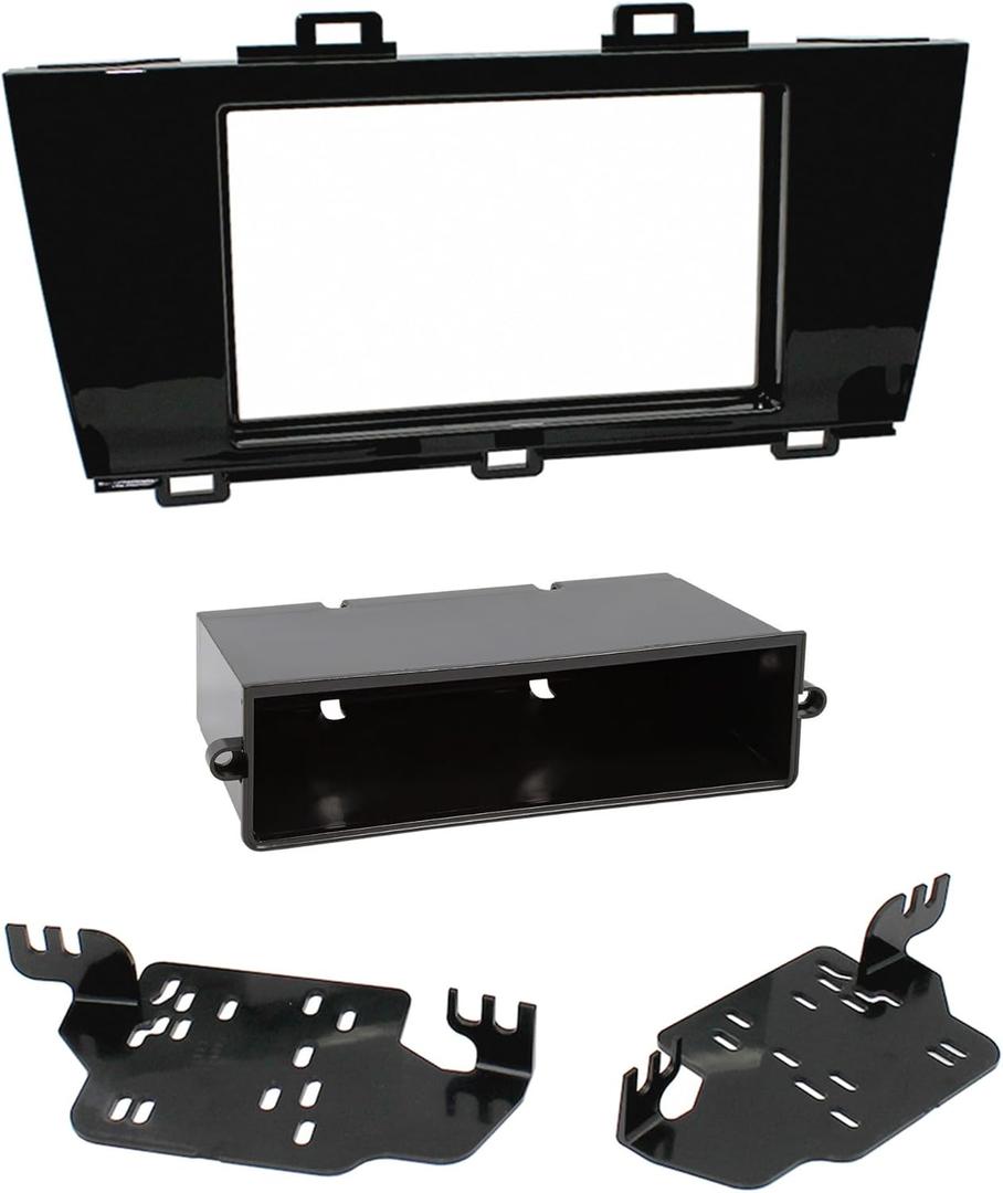 Scosche SU2030B Double DIN or Single DIN with Pocket Radio Install Dash Kit Compatible with Select 2015-17 Subaru Vehicles- Flat Black Aftermarket Car Stereo Installation Kit - See Fit Guide in Images