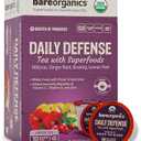 2 x BareOrganics DAILY DEFENSE TEA (Organic) with superfoods and Probiotics, 10ct single serve Cups