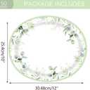 Sage Greenery Oval Paper Plates for Birthday Wedding Party 10x12 inch, Large
