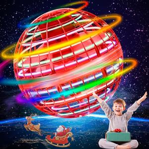 2025 Upgraded Flying Orb Ball Toy, Hover Boomerang Ball Spinner Mini Drone - Magic Floating Galactic Fly Spinning Orb, for for Boys Girls and 6-12 Age Kids (Red)
