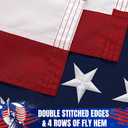 American Flag 3x5 Ft for Outside, Long Lasting, Heavy Duty Nylon, Fade Resistant, High Wind US Outdoor Flags with Embroidered Stars, Sewn Stripes, Brass Grommets