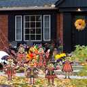 Roowest 6 Pcs Large Vintage Halloween Yard Signs with Stake Lawn Outdoor Spooky Pumpkin Yard Signs Pumpkin Witch Vintage Halloween Decorations for Horror Party Decor