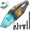 Dust Buster Upgrade Handheld Vacuum Cordless Rechargeable Handheld Vacuums 12000PA-16500PA High Power with Power Display for Car, Home, Office, Pet Hair Travel Cleaning Wet and Dry Use (Yellow)
