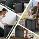 Portable Camping Toilet Kit for Adults, Upgrade Travel Potty Seat with Lid Removable Paper Holder and Absorbent Gel, for Camping, Hiking, Truck, RV Toilet, Grey