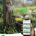 [All-New 2027] 1700FT WiFi Sprinkler Timer 3 Zone with Brass Inlet, Unistyle Smart Hose Timers Compatible Alexa & Google Voice, Water Timer for Garden Hose with Auto & Manual Modes for Garden Lawn