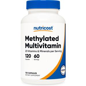 Nutricost Methylated Multivitamin 120 Capsules, 60 Servings - 23 Vitamin & Minerals Per Serving (EXP 03/2029)