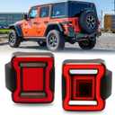 LED Tail Lights for 2018 2019 2020 2021 2022 2023 Jeep Wrangler JL with Running & Brake & Turn Signal & Reverse Lights - 2PCS