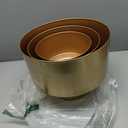 Unknown1 Gold Iron Glam Planter (Set of 3) 12 X 10round Modern Contemporary Round