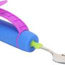 ZJchao Elderly Eating Spoon with 360 Flexible Rotation Head Stainless Steel and Silicone Adaptive Utensil for Seniors Easy Grip Feeding Tool 1 Piece