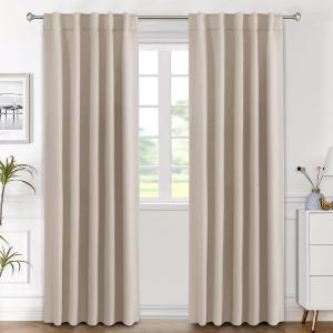 H.VERSAILTEX Blackout Curtains Thermal Insulated Window Treatment Panels Room Darkening Blackout Drapes for Living Room Back Tab/Rod Pocket Bedroom Draperies (2 Panels, Fog, 42 x 84 Inch)