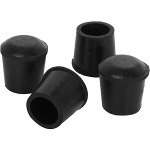 4 PCS Black Round Rubber Chair Leg Caps Tips, Vinyl Rubber End Kits, Soft Touch Table Feet Cover, Anti Slip Floor Protector, 1 inch (25mm)