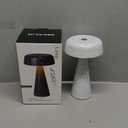 Cordless Mushroom Lamp Rechargeable, Portable Battery Operated Table Lamp Waterproof, Touch Dimmable Night Light for Bedroom/Patio/Dinning/Outdoor (Gardenia White)