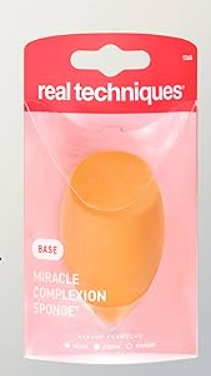 Real Techniques Miracle Complexion Beauty Sponge Makeup Blender, Set of 2 (2 Count (Pack of 1), Orange)